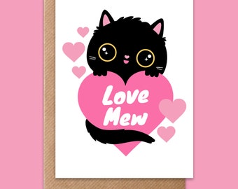 Cute Cat Valentines Card - Love Mew