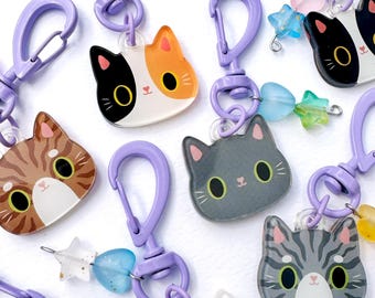 Cute Cat Journal Charm – Kawaii Clip-On Planner Dangle for Bullet Journals, Binders & Notebooks