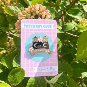 Black Cat Fan Club Enamel Pin Badge, hard enamel pin, cat lapel badge, cat pin, cute cat pin, kawaii pin badge Purple