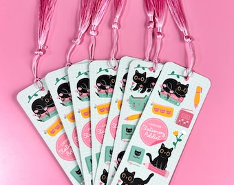 Stationery Addict Bookmark - Cute Cat & Stationery motifs