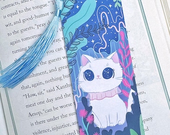 Starry Kitty Bookmark - Cute Cat Stargazer, Celestial Reading Pal, Magical Gift for Book Lovers