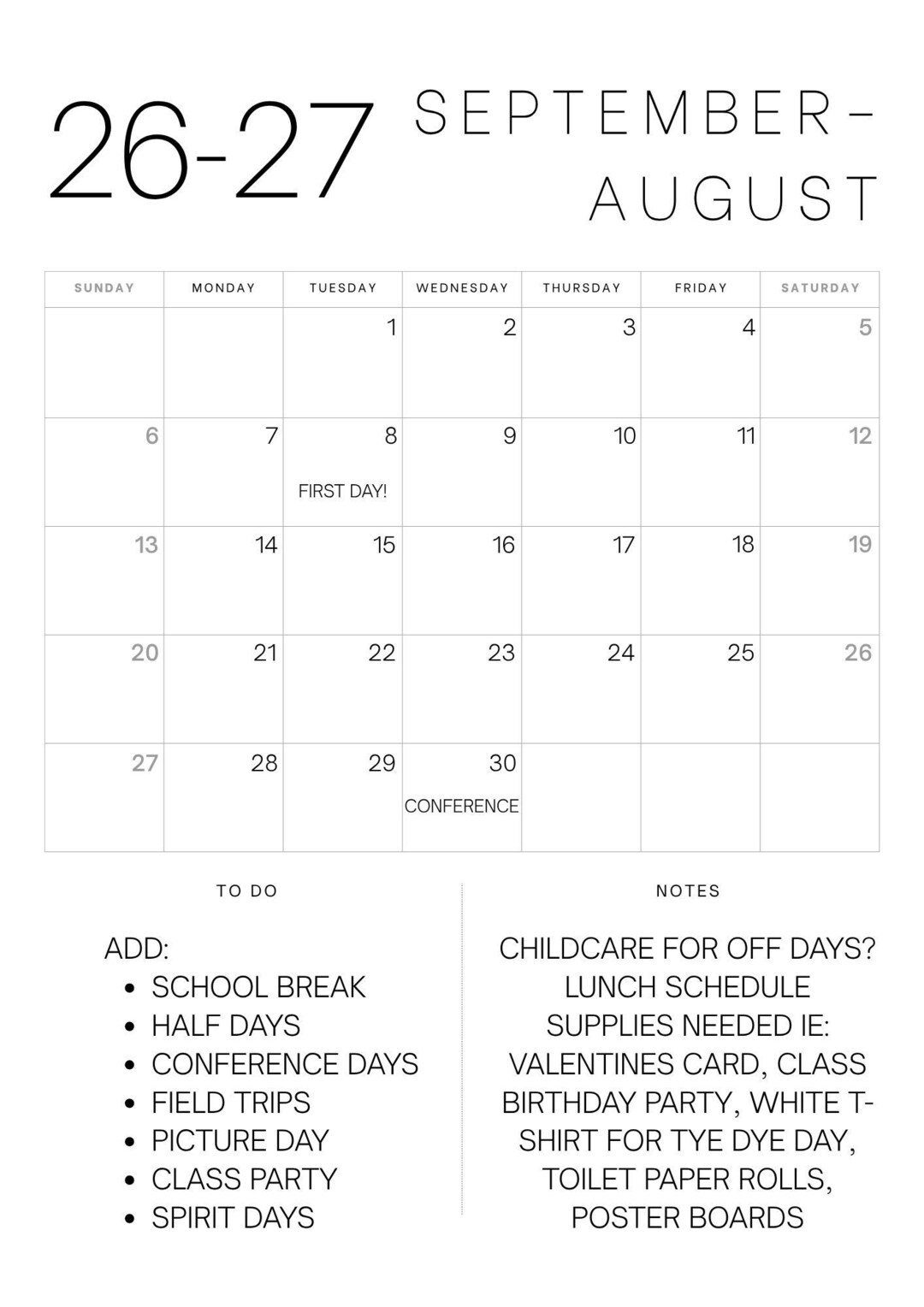 Calendrier Scolaire 2026 2027 Calendrier Vertical T l charger 