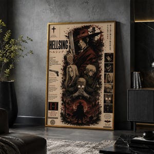 Hellsing Poster : Minimalist Vintage Anime Manga Art Print