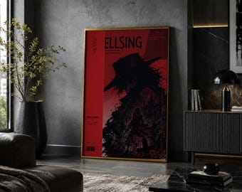 Hellsing Poster : Minimalist Vintage Anime Manga Art Print