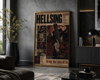 Hellsing Poster : Minimalist Vintage Anime Manga Art Print