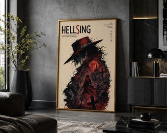 Hellsing Poster : Minimalist Vintage Anime Manga Art Print