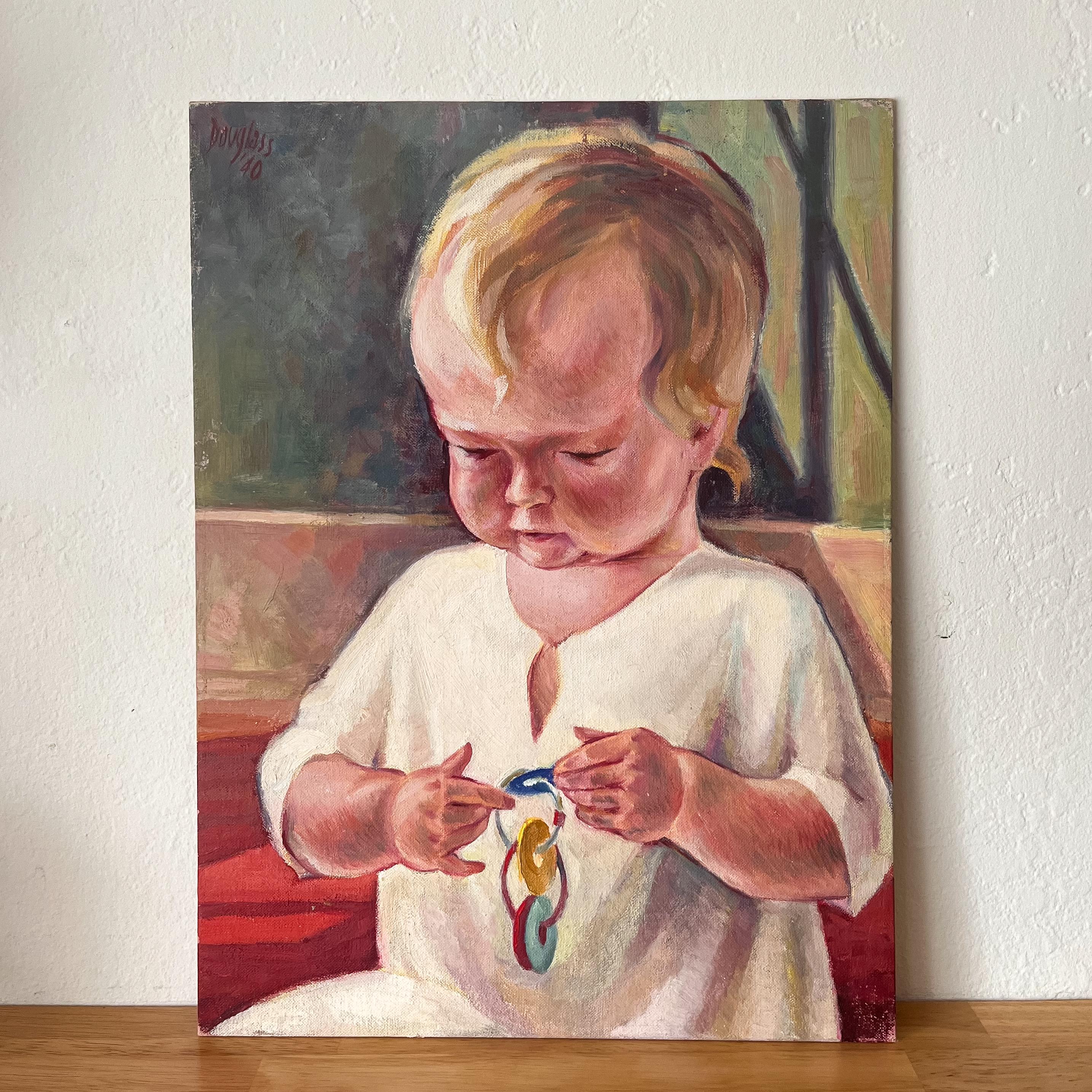 Oil Painting Children Vintage - Etsy