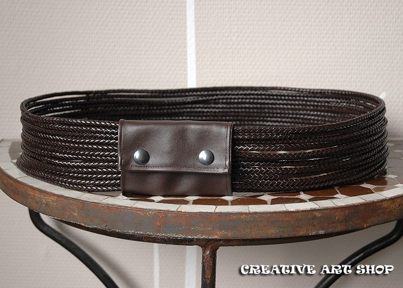 Mandalorian Bounty Hunter Leather Braided Cords Girth Belt