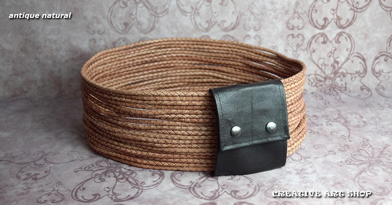 Mandalorian Bounty Hunter Leather Braided Cords Girth Belt