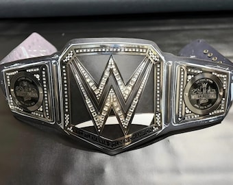 Custom Replica Wrestling Championship Belt – WrestleMania Vegas Edition – Heavy Duty Metal Plates & Leather Strap
