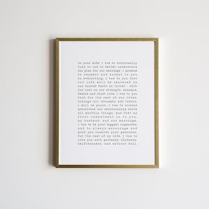 Wedding Vows Poster Print • Vintage Inspired Typewriter Custom Print • Vows, Wedding Gift, or Personalized Vows Typewriter Print