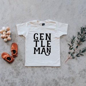 Gentleman Baby and Kids Tee • Organic Cotton Graphic Tee for Kids • Vintage Inspired Gentleman Graphic Tee in Natural • FREE SHIPPING