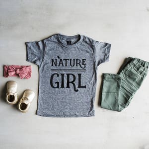 Nature Girl Youth and Toddler Tee • Unique Outdoors Explorer and Nature Lover Style Shirt • Modern Graphic Tee for Girls • FREE SHIPPING