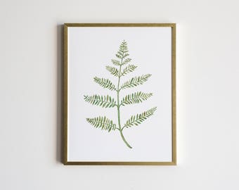 Watercolor Fern Botanical Illustration • Unique Greenery Painting • Whimsical Fern Plant Watercolor Art • Home Decor Print • Floral Art