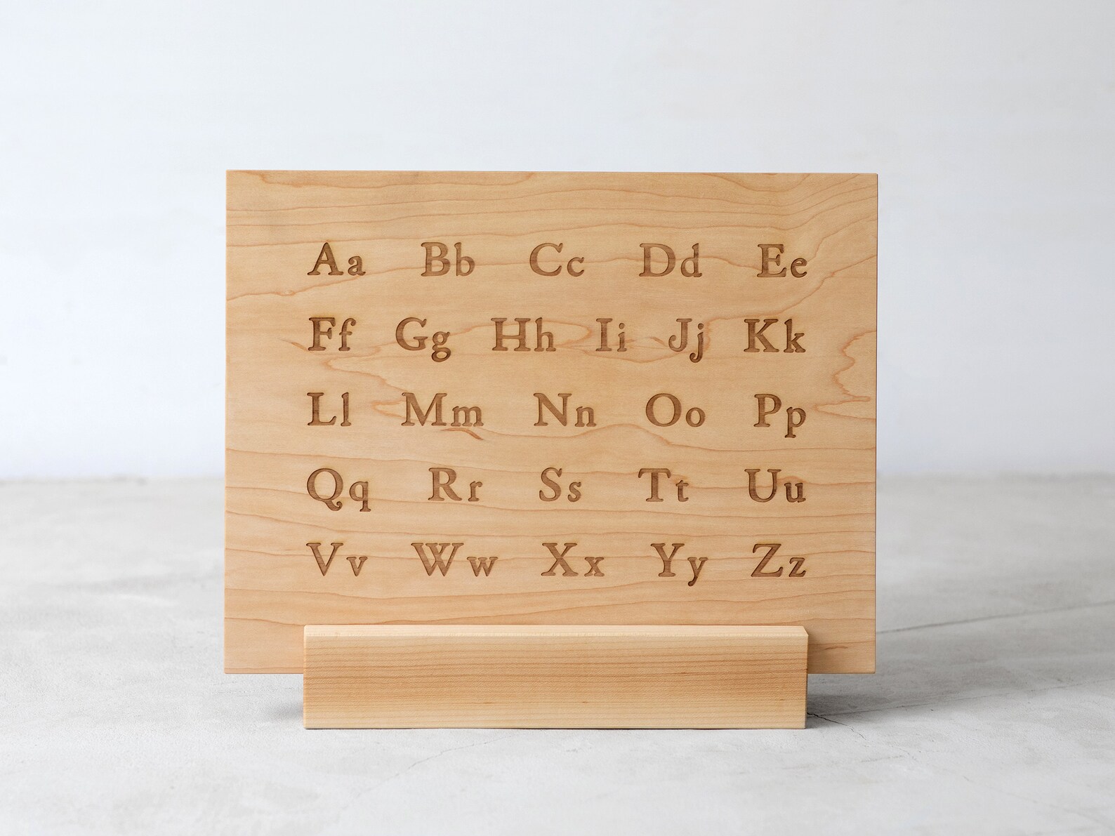 Wooden Alphabet Board With Engraved Uppercase & Lowercase AZ Etsy