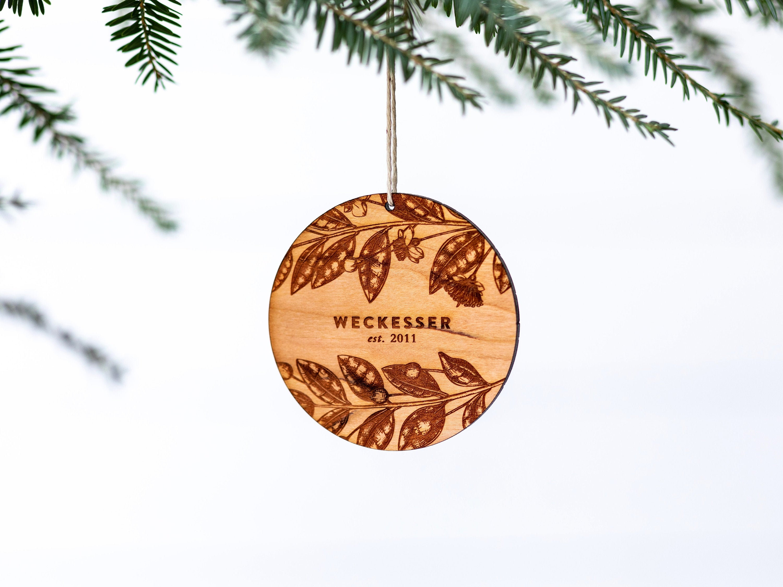 Laser Cut Wood Layered Ornament - Reindeer and Woodland Scene