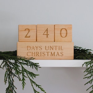 Christmas Countdown Blocks Modern Wooden Number Blocks for Holiday Countdown Days Until Christmas Handmade Maple Block Set Made in USA image 3