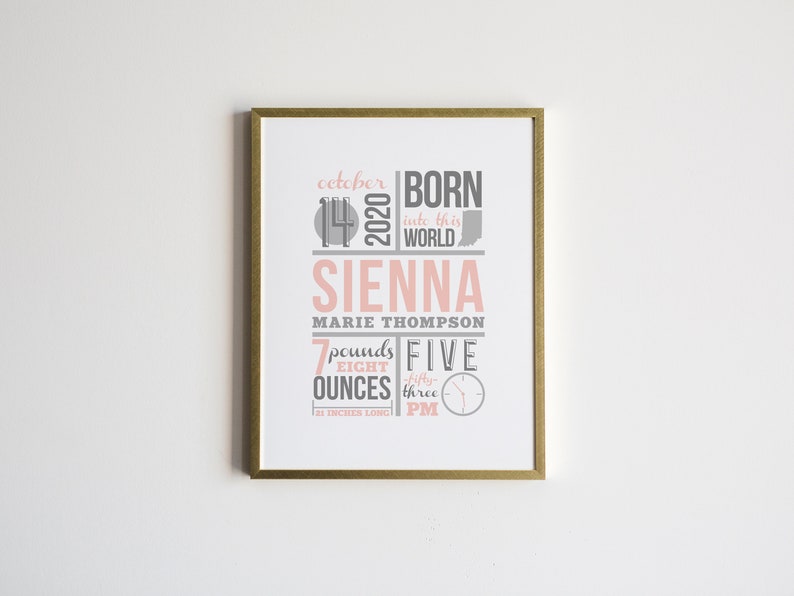 etsy birth announcement
