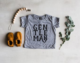 Gentleman Typographic Baby T-Shirt • Unique Modern Gentleman Style Baby Tee • Classy Boys Infant Shirt • Made in USA • FREE SHIPPING