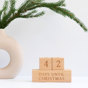 Christmas Countdown Blocks Modern Wooden Number Blocks for Holiday Countdown Days Until Christmas Handmade Maple Block Set Made in USA image 6