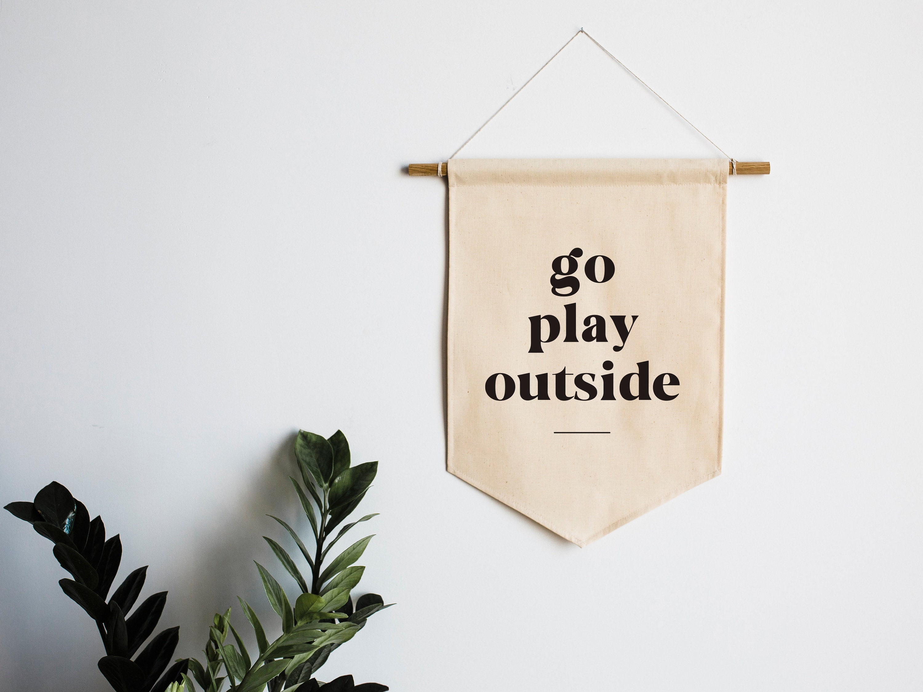 Go Play Outside Canvas Banner Modern Typographic Playroom or | Etsy