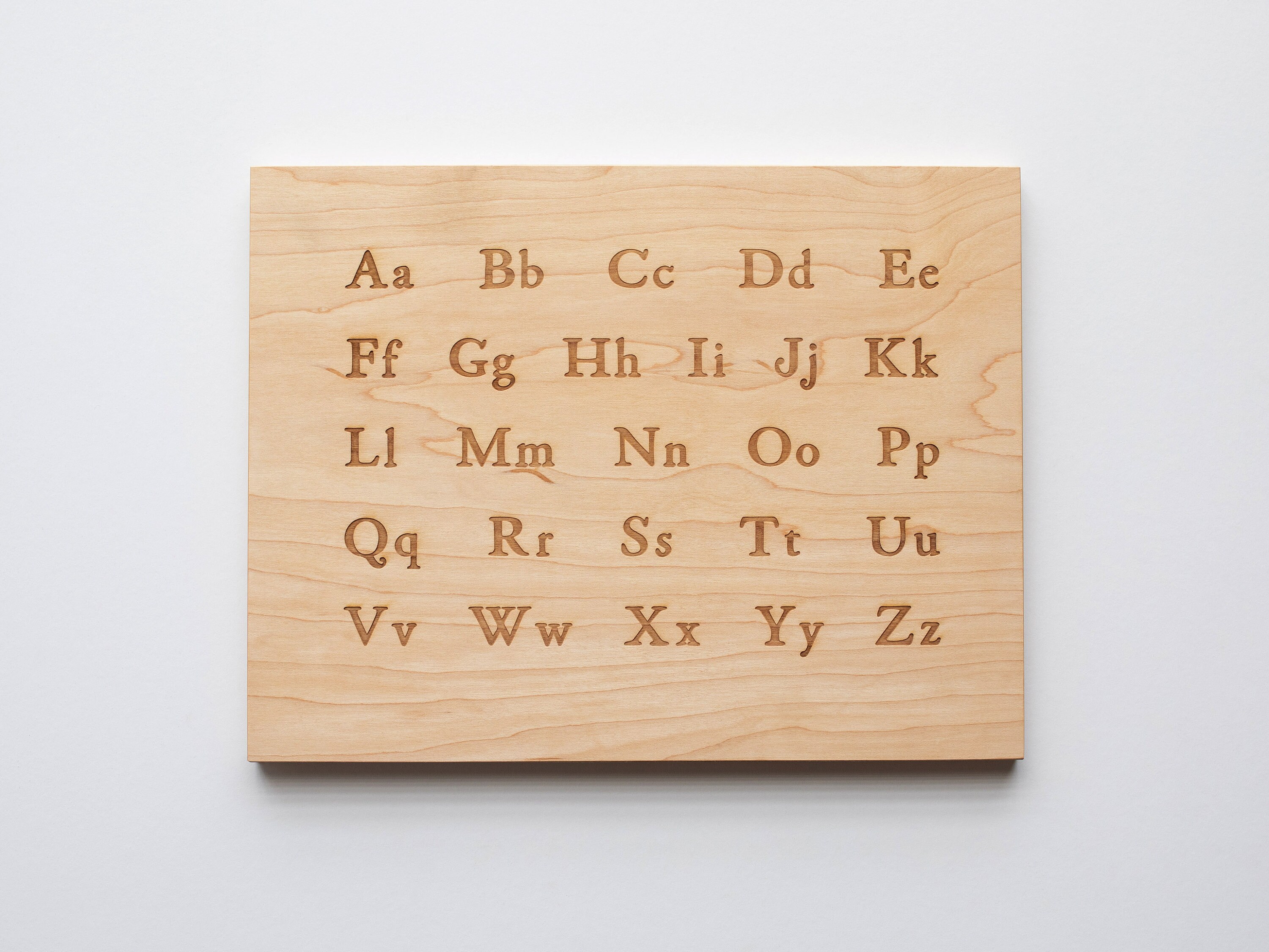 Wooden Alphabet Board With Engraved Uppercase & Lowercase AZ Etsy UK