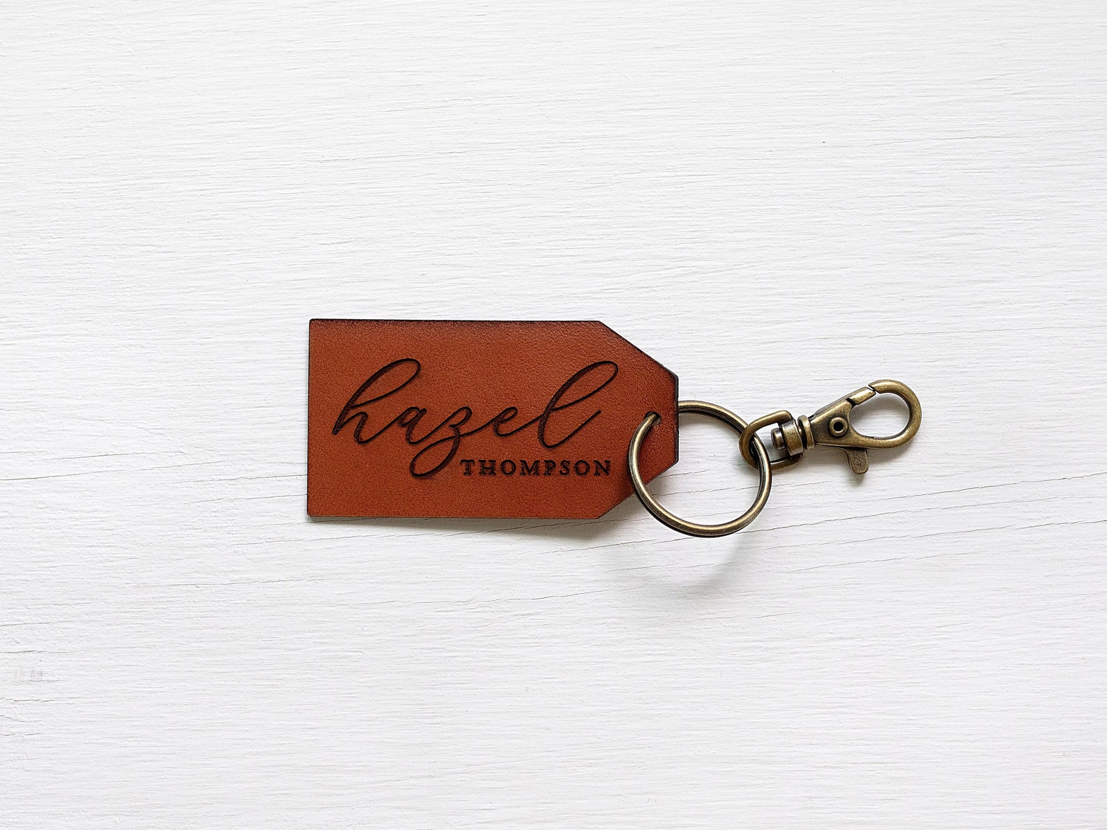 Custom Leather Tag Keychain personalized Luggage or Backpack Etsy