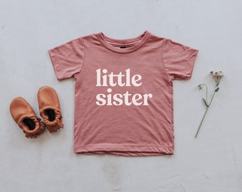 Little Sister Mauve Baby & Kids T-Shirt • Unique Little Sister Trendy Tee • Super Soft Modern Mauve Matching Sister Shirts • FREE SHIPPING