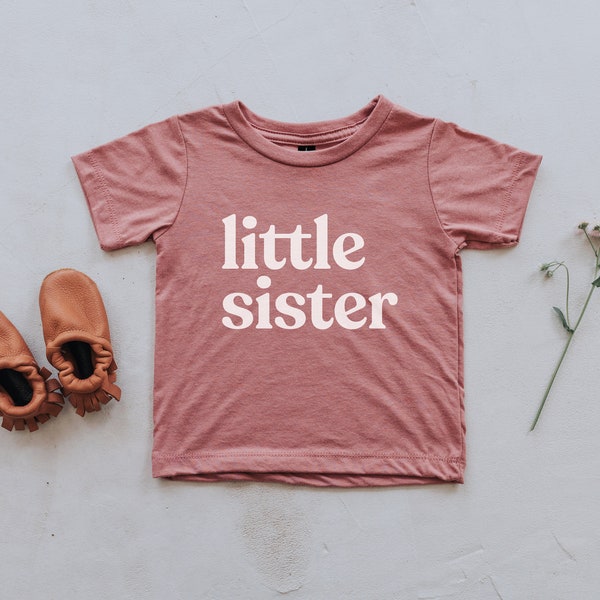 Little Sister Mauve Baby & Kids T-Shirt • Unique Little Sister Trendy Tee • Super Soft Modern Mauve Matching Sister Shirts • FREE SHIPPING