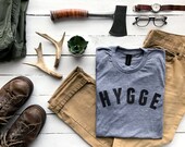 Hygge Cozy Tshirt Design • Unique Danish for Cozy Hygge Shirt • Unisex Super Soft Tri-blend Gray Tee for Men & Women • FREE SHIPPING
