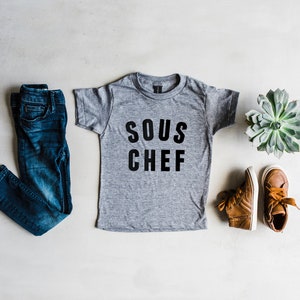 Sous Chef Toddler Tee Unique Kids Clothes Head Chef Sous Chef Matching Typographic Tee Unique Modern Kids Clothes FREE SHIPPING image 2