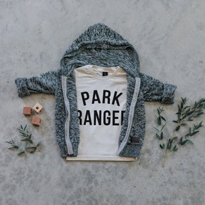 Park Ranger Baby and Kids Tee Punny Organic Cotton Graphic Tee for Outdoorsy Little Ones Unisex Cream Kids Shirt FREE SHIPPING image 6