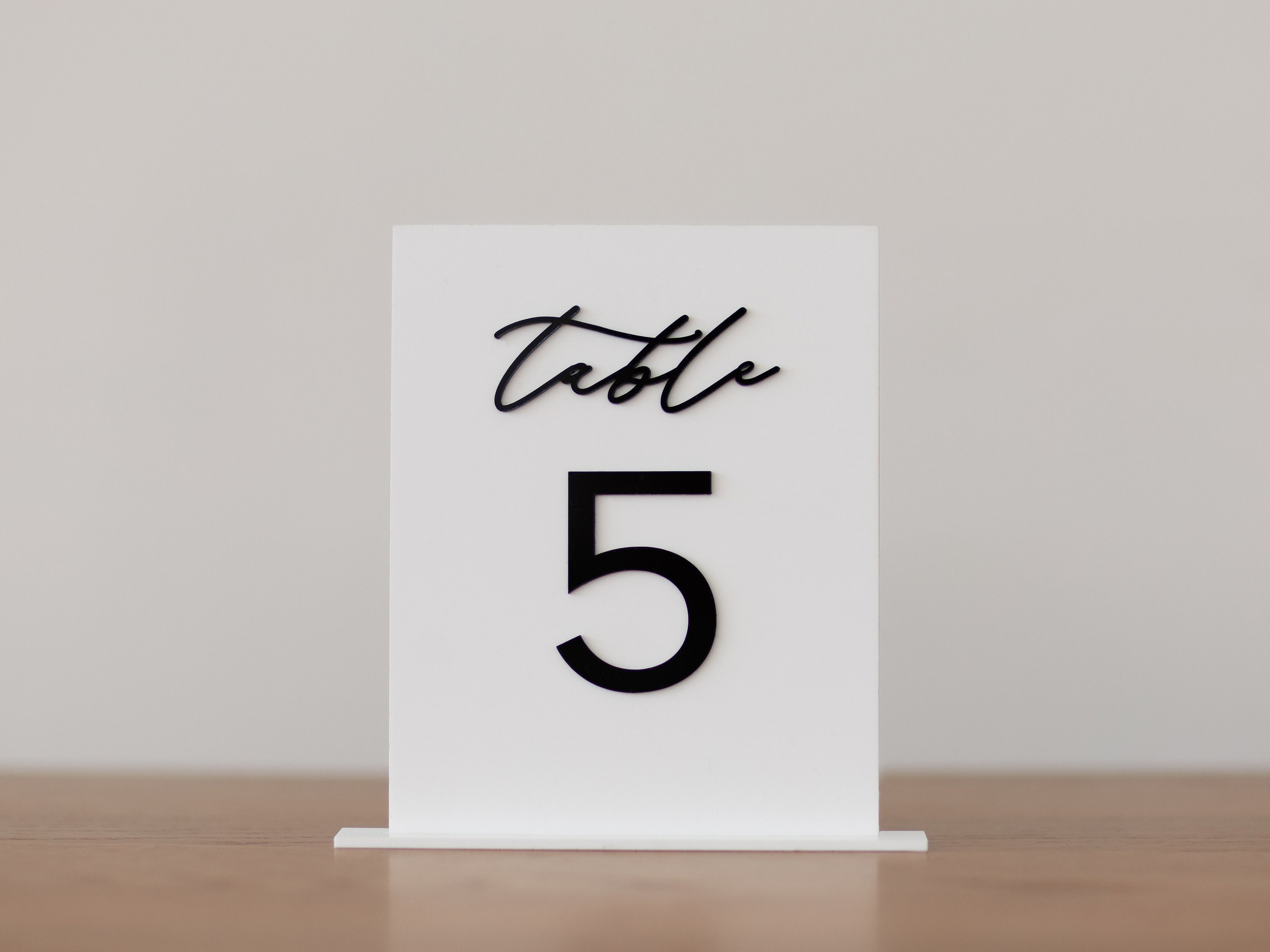 Modern Table Numbers for Wedding and Events • Black and White Acrylic Table Numbers and Wedding Signage • Elegant Event and Reception Decor