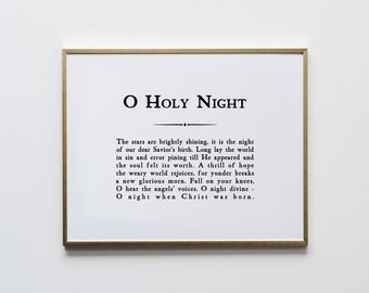 O Holy Night Print Christmas Printable Wall Art Oh Holy - Etsy