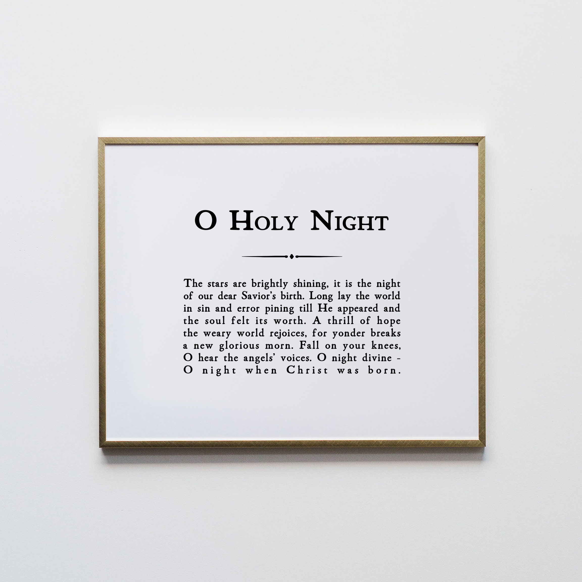 O Holy Night Vintage Style Christmas Lyrics Poster • Modern Farmhouse  Christmas Print • Christmas Wall Art • O Holy Night