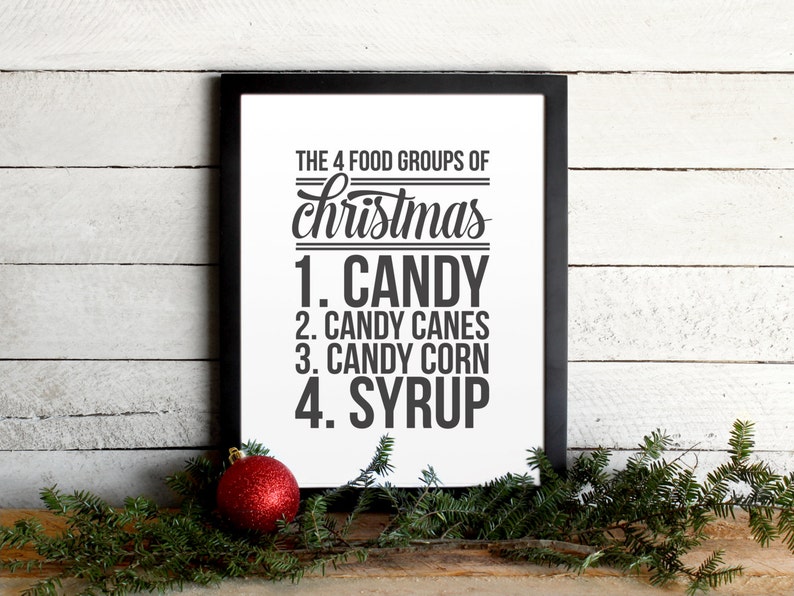 Elf Movie Quote Poster The 4 Food Groups of Christmas Print | Etsy
