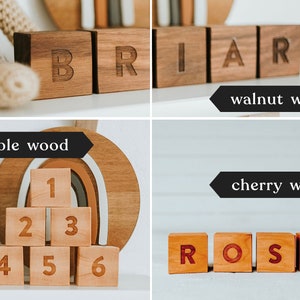 Custom Name Wooden Blocks Handmade Personalized Blocks on Solid Wood Montessori Wooden Toy & Nursery Decor Handmade in USA image 8