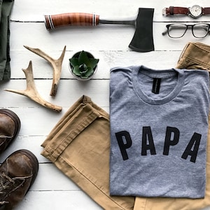 Papa T-shirt • Unique Shirt for Modern Fathers • Typographic PAPA Design • Super Soft Papa Tee • Gift for Dads Father's Day • FREE SHIPPING