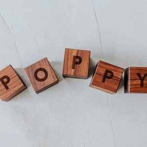 Custom Name Wooden Blocks Handmade Personalized Blocks on Solid Wood Montessori Wooden Toy & Nursery Decor Handmade in USA image 6