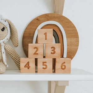 Custom Name Wooden Blocks Handmade Personalized Blocks on Solid Wood Montessori Wooden Toy & Nursery Decor Handmade in USA Maple