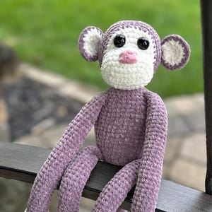 Plush Monkey weighted crocheted toy - FINISHED amigurumi monkey cuddly toy - weighted toy monkey