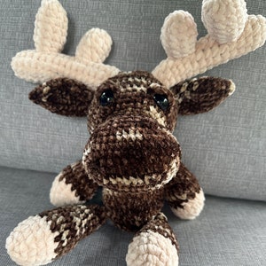 Plush Moose crocheted toy - FINISHED amigurumi crochet Moose cuddly toy