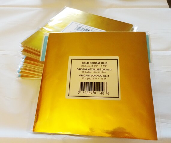 Origami Paper 36 Sheets Of Gold Foil 6x6 Inch Japanese Origami Paper For Cranes Or Other Crafts