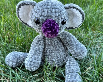 Crocheted Koala Plush Toy: Handmade Velvet Cuddly Animal