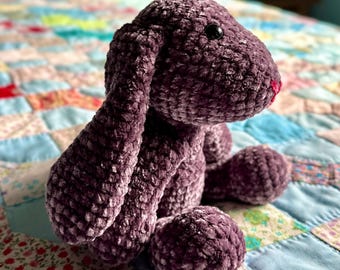 Crocheted Purple Easter Bunny: Velvet Amigurumi Plushie