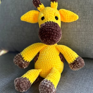 Gerome Giraffe - Plush giraffe crocheted toy - FINISHED amigurumi giraffe cuddly toy