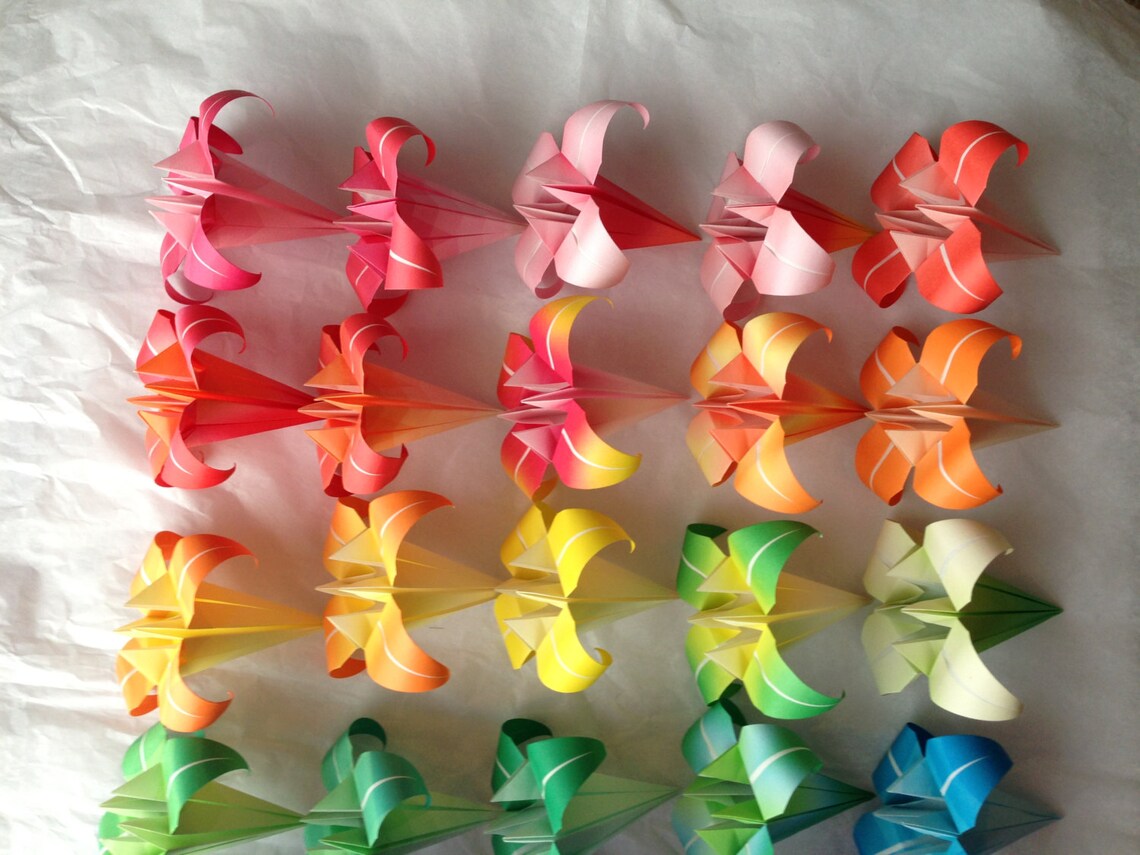 25 Large Origami Irises paper flowers made to order with Etsy