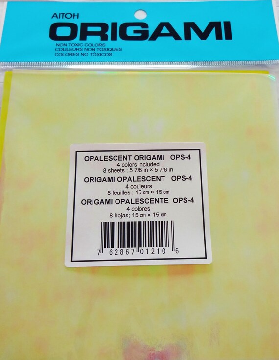 ORIGAMI PAPER 3.5 INCH SHINY RAINBOW OPALESCENT 20 SHEET SHIMMERY