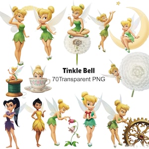 Tinkerbell PNG Bundle Transparent Clipart 70+ Disney Fairies Digital Download