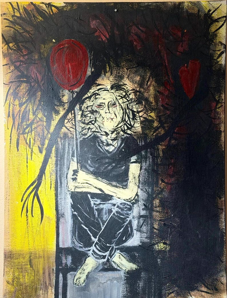Elegy for a Voice-2 of 3- Acrylic on canvas-my original, hand painted. image 4
